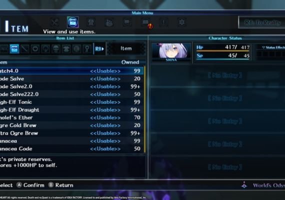 Death end re;Quest - Healing Item Set DLC EN/JA/ZH Global screenshot 4