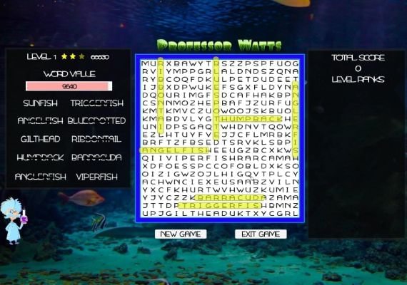 Professor Watts Word Search: Into The Ocean EN Global screenshot 2