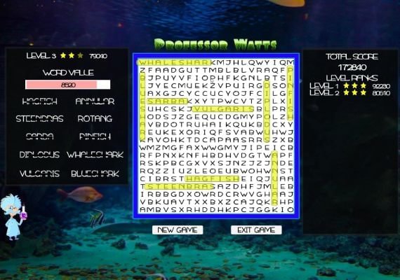 Professor Watts Word Search: Into The Ocean EN Global screenshot 3