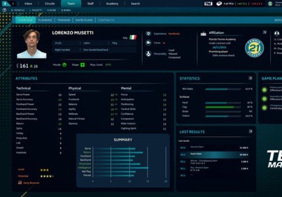 Tennis Manager 2021 EN/DE/FR/IT/ES Global screenshot 2