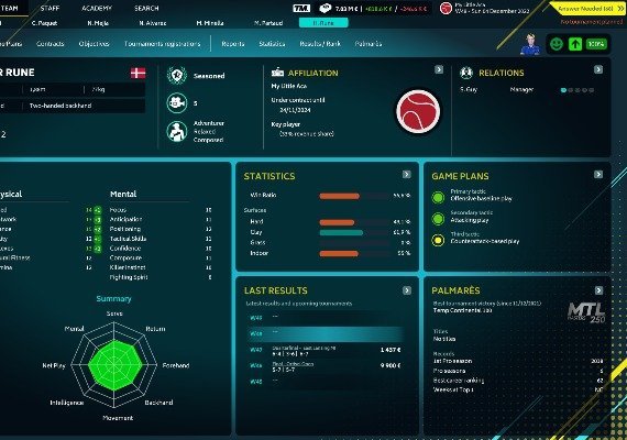 Tennis Manager 2022 EN/DE/FR/IT/ES Global screenshot 2