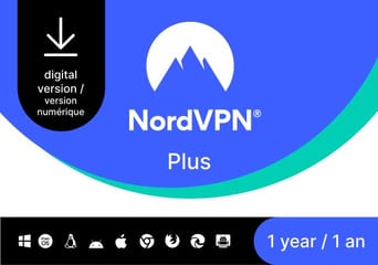 NordVPN Plus VPN & Password Manager Software Bundle 1 Year CA Canada Software License